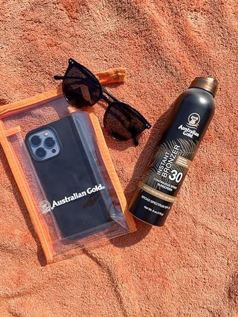 Australian Gold Continuous Spray Sunscreen with Instant Bronzer SPF 30, 6 Ounce, Immediate Glow & Dries Fast, Water Resistant Non Greasy, Vegan and PETA Approved, Bronzer New, Cocoa Dreams Scent