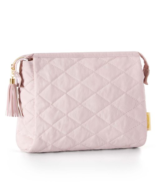 BAGSMART Makeup Bag Travel Cosmetic Bag, Puffy Make Up Bags for Women Large Capacity Makeup Organizer Case, Wide-open Pouch for Purse Storage Travel Essentials Toiletries Accessories Brushes, Pink