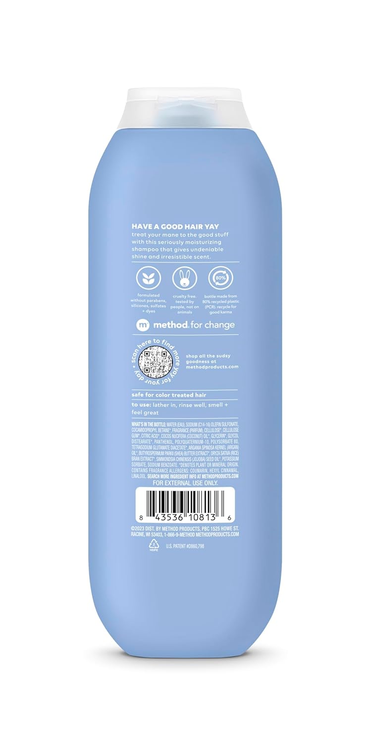 Method Volumizing Shampoo, Pure Peace with Rose, Peony, and Pink Sea Salt Scent Notes, Paraben and Sulfate Free, 14 oz (Pack of 3)