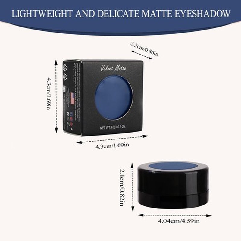 FIVEFULU Single Blue Eyeshadow, Pressed Powder Matte Blue Eye Shadow Palette Make-up, Blendable Long Lasting High Pigment Blue Eye Makeup Halloween Blue Eye Paint & Face Body Paint