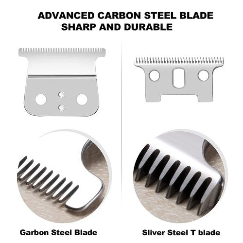 Replacement Blades Compatible with Andis T Outliners, GTX Trimmer Hair Clipper T Outliners Blade (sliver steel T blade + sliver steel blade),1 PACK