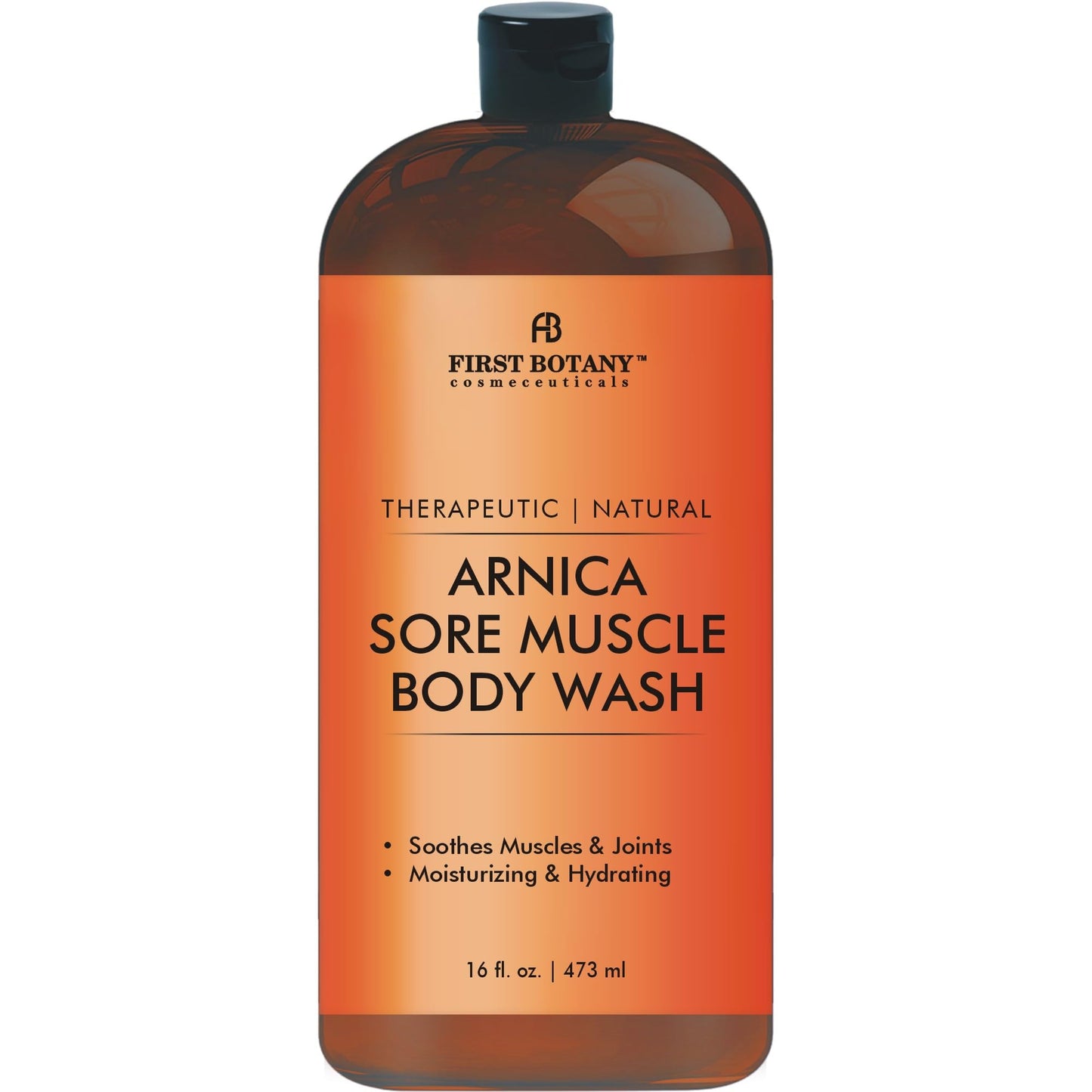 First Botany, ALL Natural Body Wash - Fights Body Odor, Athlete's Foot, Jock Itch, Nail Issues, Dandruff, Acne, Eczema, Shower Gel for Women & Men, Skin Cleanser -16 fl oz (Arnica)