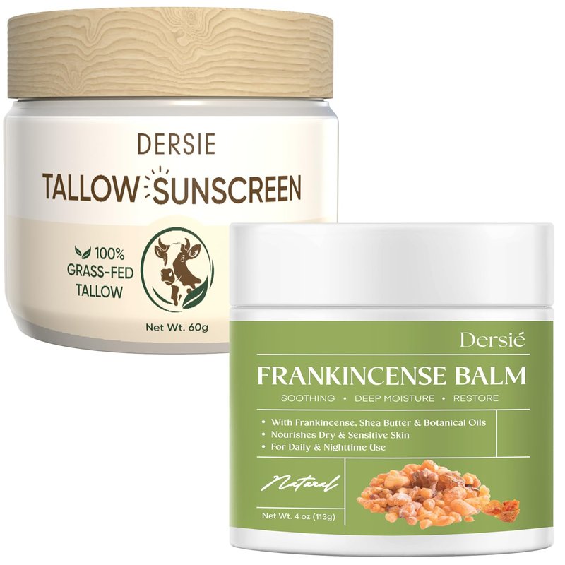 Natural Care Bundle - Beef Tallow Sunscreen & Frankincense Balm | Nourishing Skincare Set