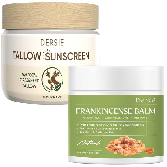 Natural Care Bundle - Beef Tallow Sunscreen & Frankincense Balm | Nourishing Skincare Set