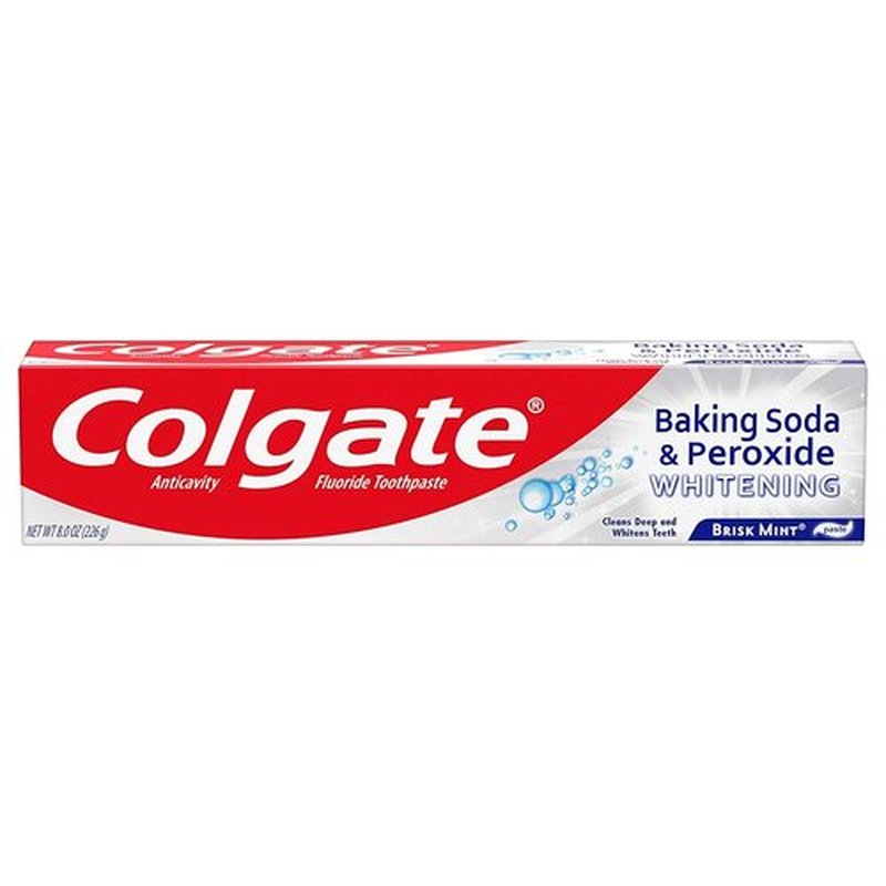 Colgate Baking Soda and Peroxide Whitening Bubbles Toothpaste, Brisk Mint, 8 Ounce
