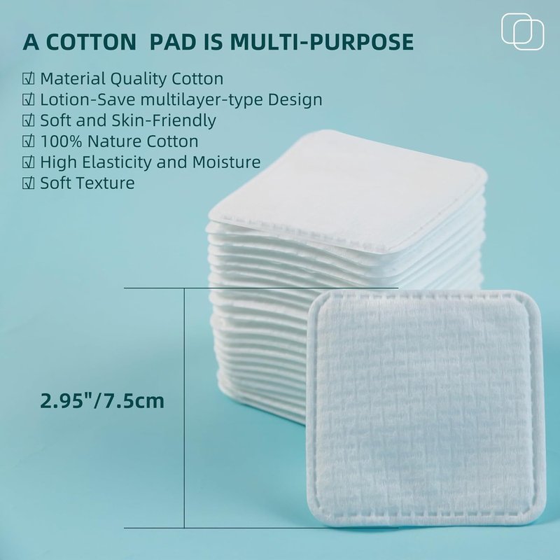 Premium Exfoliating Cotton Pads - 240 Count, Extra-Soft & Lint-Free for Makeup Removal | Ideal for Face, Lips, Eyes