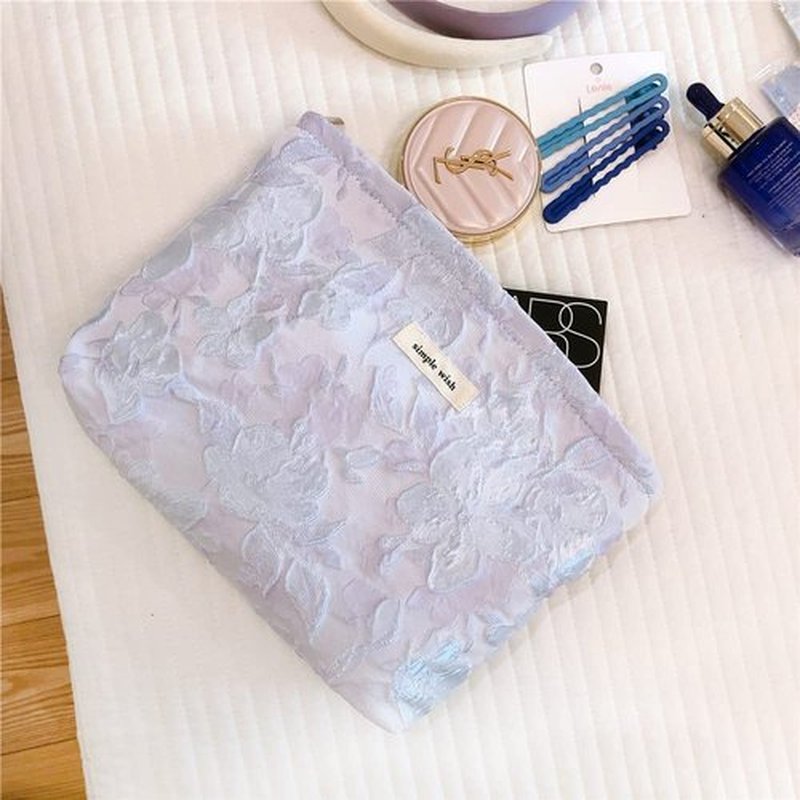 STARDW Flower Cosmetic Bags Makeup Bags for Women and Girls,Travel Makeup Bag Large Capacity Canvas Makeup Bag,Makeup Organizer Bag Zipper Pouch