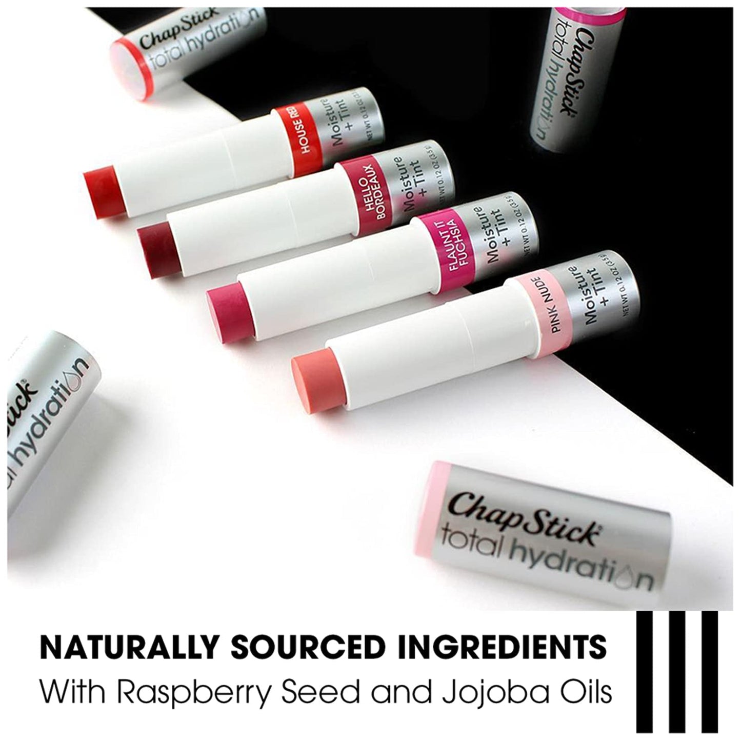 ChapStick Total Hydration Moisture + Tint Hello Bordeaux Tinted Lip Balm Tube, Tinted Moisturizer - 0.12 Oz