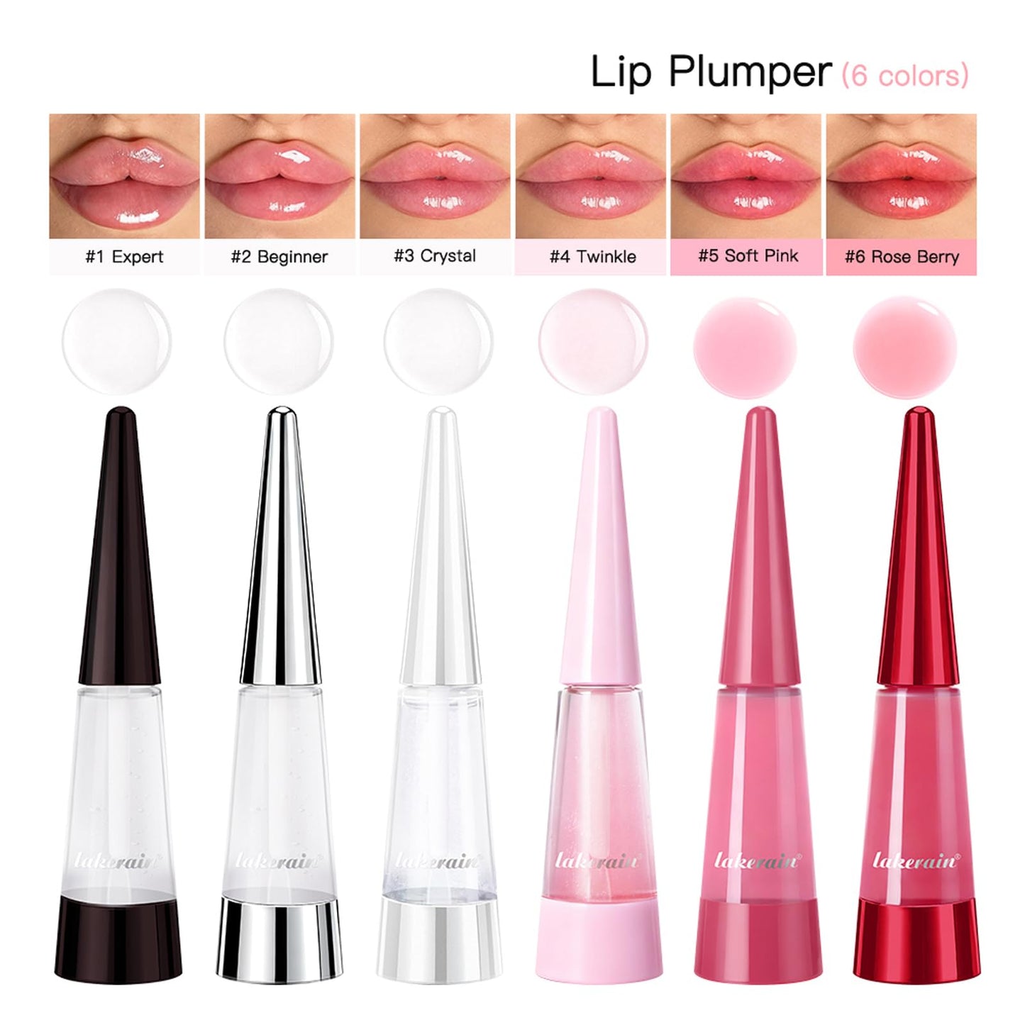 BAISEN DIARY Instant Plumping & High-Shine Gloss Plumping Lip Oil - Ultra-Hydrating & Nourishing, Glossy Finish Lip Glow Oil, Instant Volumizing Effect, Smooth, Soft, Juicy Lips (#3 Crystal)
