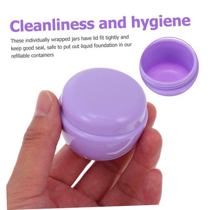 HONMEET 12pcs Plastic Cream & Milk Box Cosmetic Travel Cream Containers Beads Jar Clear Container Cream Bottle Empty Clear Jars Container with Lid Refillable Makeup Containers Purple