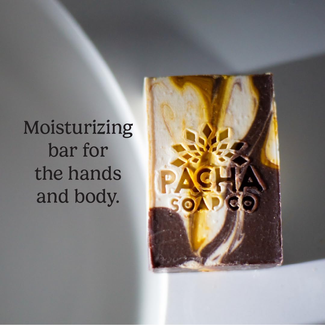 Pacha Soap Co. Almond Goat's Milk Bar Soap - Handcrafted, Premium Soap Bars for Face, Body & Hands, Hydrating & Soothing with Essential Oils, Almond Oil, Goat's Milk, Made in USA, 5-Pack (4 oz. ea)