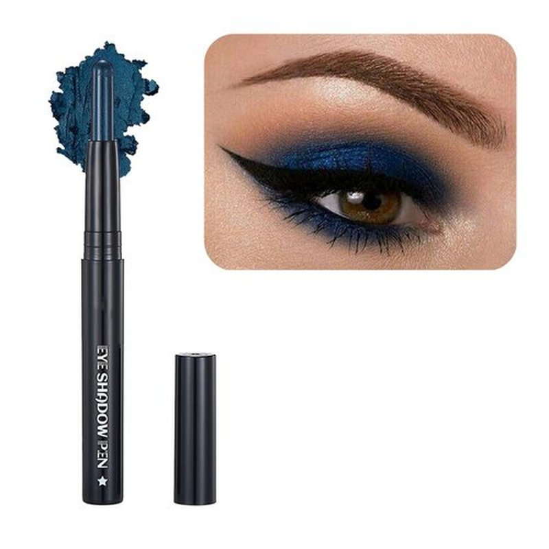 SAUBZEAN Blue Eyeshadow Stick Makeup, Cream Shimmer Eye Shadow Pencil, Hypoallergenic Waterproof Long Lasting Crayon, Smooth Glitter Primer Palette Eyeliner Make up