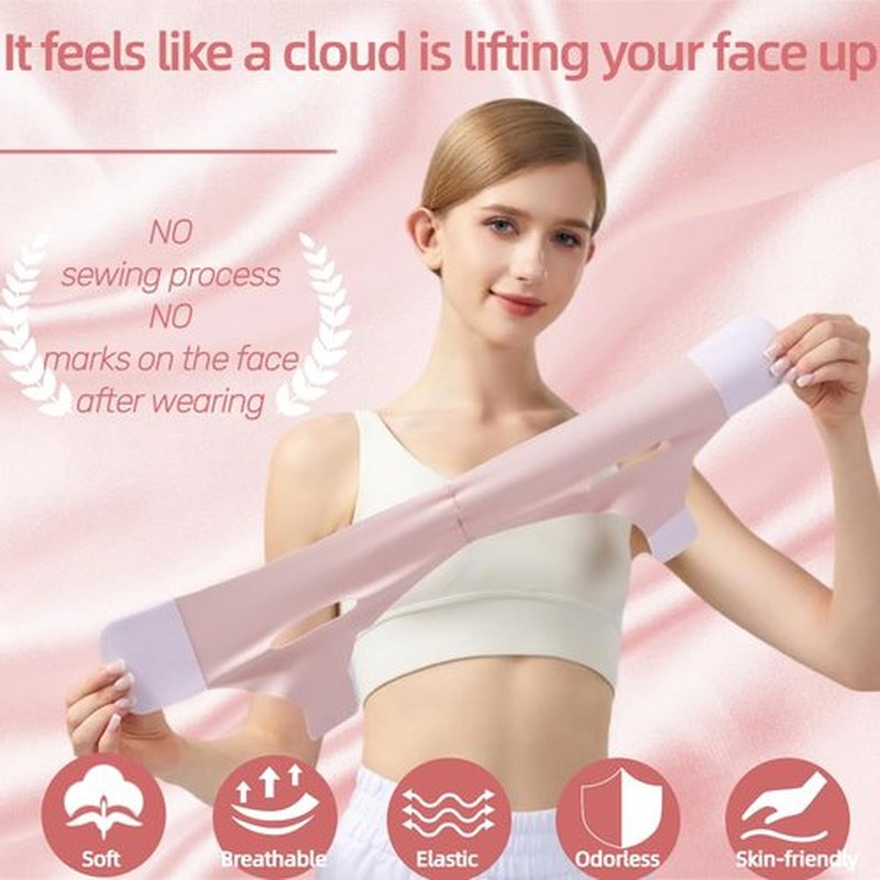 Double Chin Strap,Face Lift Mask,V-Line Lifting Mask for Women,Chin Strap for Sleeping,Jawline Shaper(L)