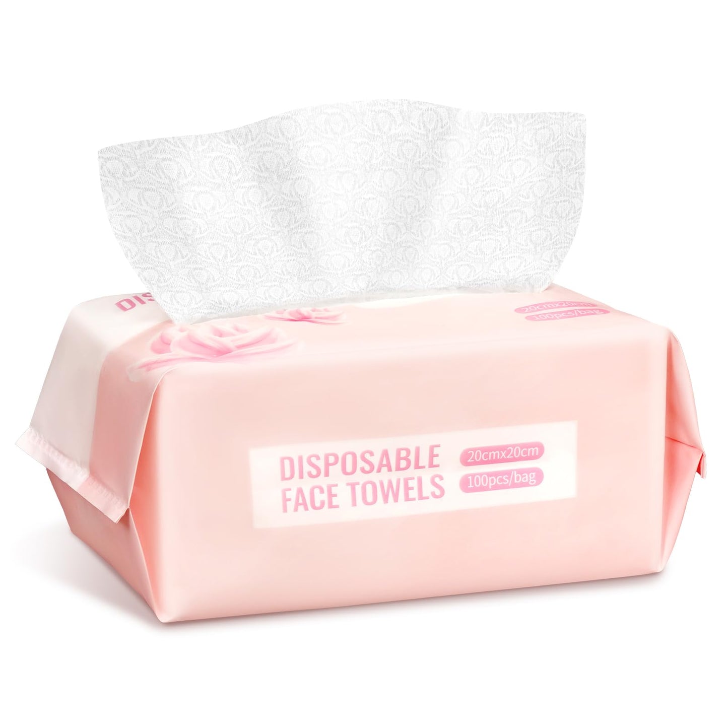 Face Towels Disposable, Clean Towels for Face, 7.8 Inch Soft Thick Lint-Free Disposable Face Towels, Makeup Remover Dry Wipes for Sensitive Skin, 100 Count