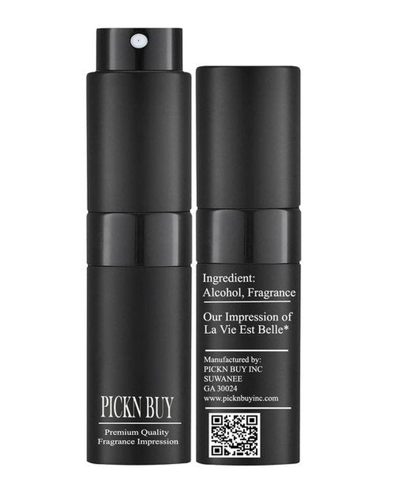 PICKN BUY Luxury Perfume for Women 0.34 Fl oz, Scent Compatible to La Vie Est Belle* Perfume, Made in USA, Long-Lasting Spray Comes in Refilable Bottle