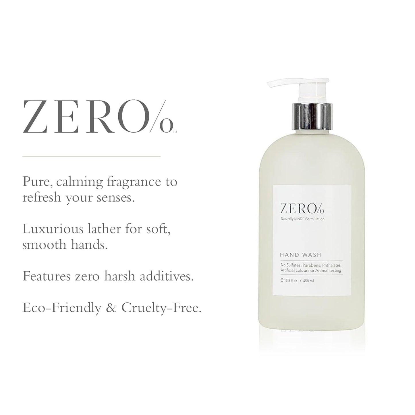Gilchrist & Soames Zero% Unisex Hand Wash – Naturally Kind Sulfate, Paraben & Cruelty-Free Soap, Refreshing Botanical Scent Infused with Glycerin & Aloe for Soft, Hydrated Hands, 15.5 oz