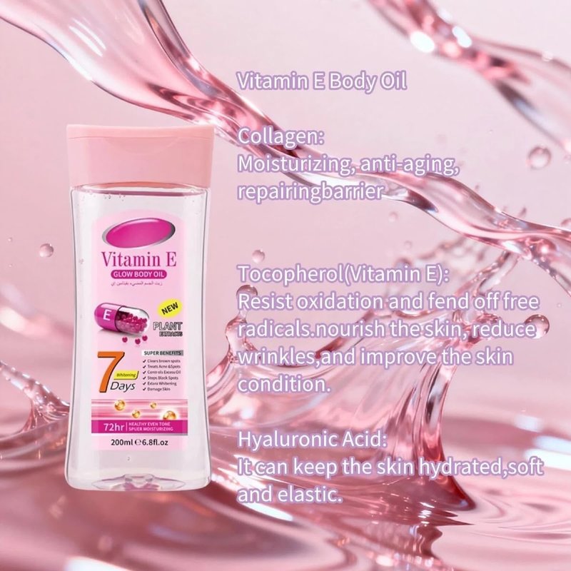 After Shower Body Oil - Hyaluronic Acid & Vitamin E Skin Moisturizer | Nourishing Hydration for All Skin Types