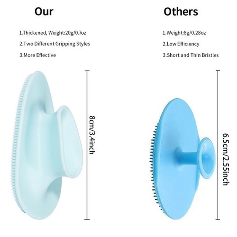 4 Pcs Silicone Face Scrubber, Beomeen Facial Cleansing Brush Soft Silicone Facial Exfoliation and Massage Brush Blackhead Scrubber for Men and Women (Green+ Blue+ Rose+ Pink)