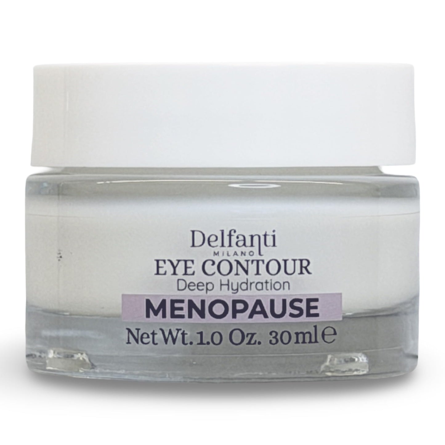 Delfanti-Milano • MENOPAUSE EYE CONTOUR CREAM • Functional Peptides and Phytoactives of Kudzu • Deep Hydration Smoothing • Made in Italy 1.0 oz jar
