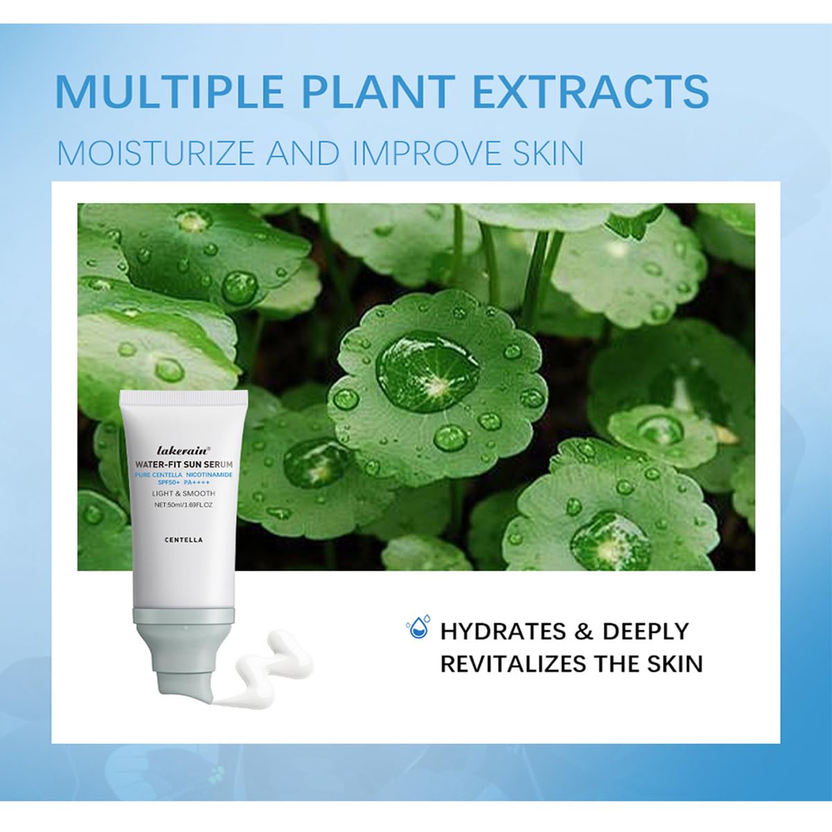 Centella Sunscreen SPF 50,Centella Hyalu Cica Water-Fit Sun Serum,2 Pcs