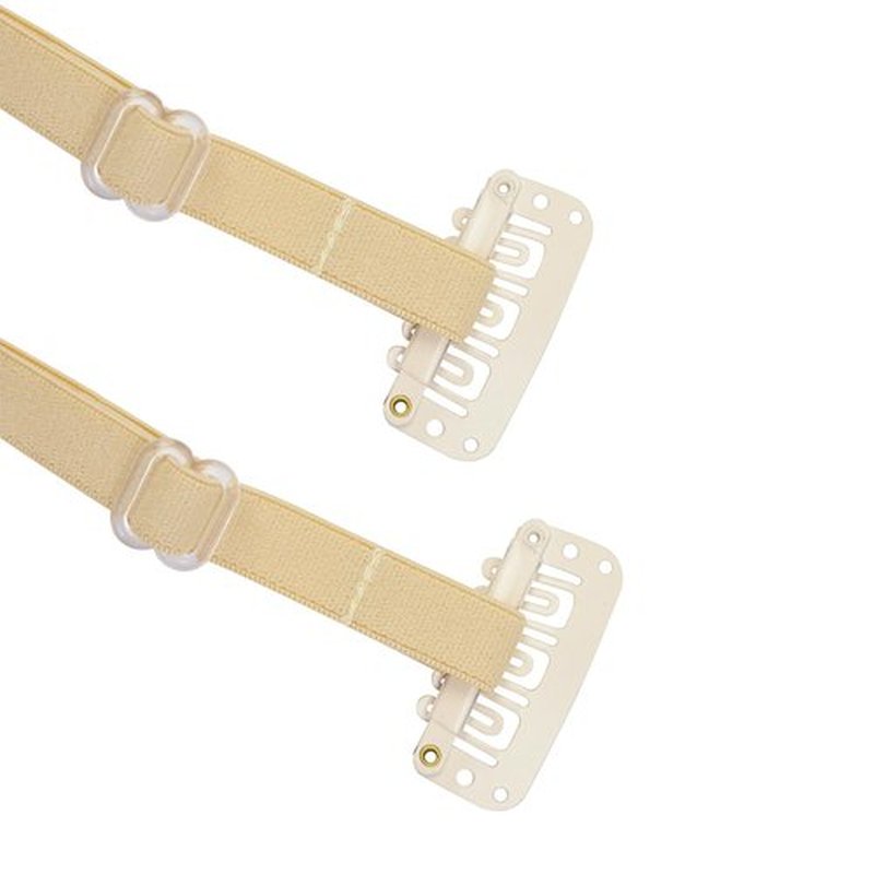 YTBYT 4 Pcs Facelift Bands with Clips Invisible Face Stretching Lifting Strap Adjustable Elastic Band Face Slimming Band (24cm Blonde Single Bands)