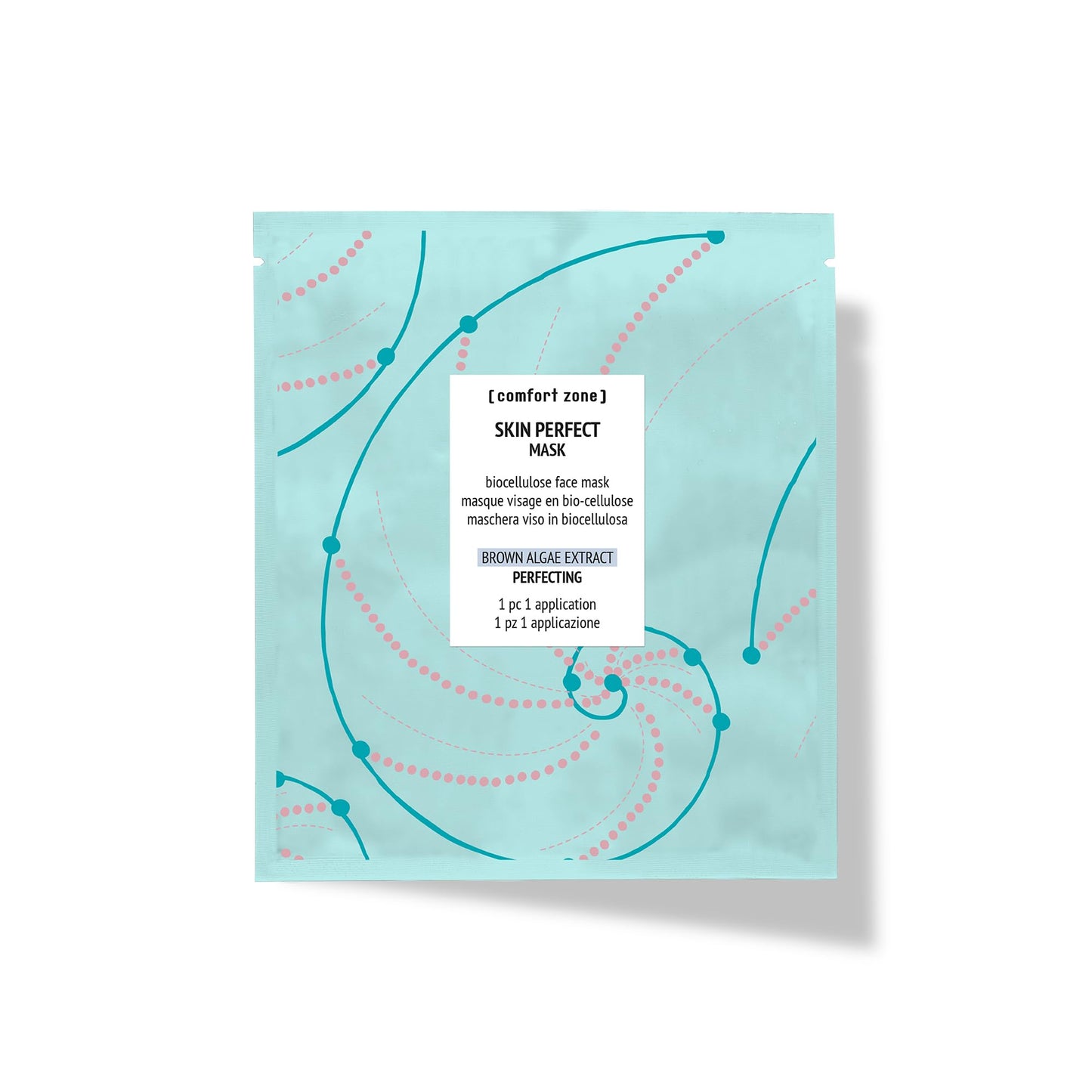 Comfort Zone ] Skin Perfect Mask, Brightening Hydrating Biocellulose Sheet Mask, Radiance Boost, Instant Relief, Clean Beauty, Brown Seaweed, Chicory, Tired & Dull Skin, Single Use, 1 Count
