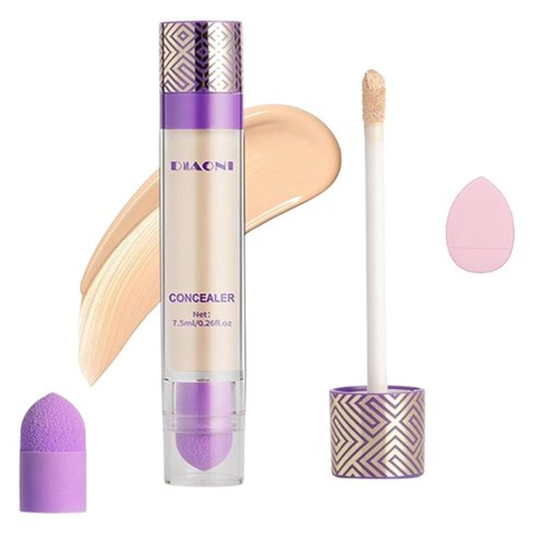 Diaoni Concealer, Diaoni Coverage Concealer, Diaoni Concealer Stick, Double-Sided Concealer with Brush,Lightweight, Long-Lasting, Waterproof, Foundation Concealer Stick (02#, 1)