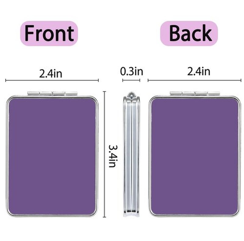 dcdcee Pocket Mirror, Small Travel Mirror with Magnification, Portable Double-Sided Magnifying Cosmetic Mirror for Daily (Purple)