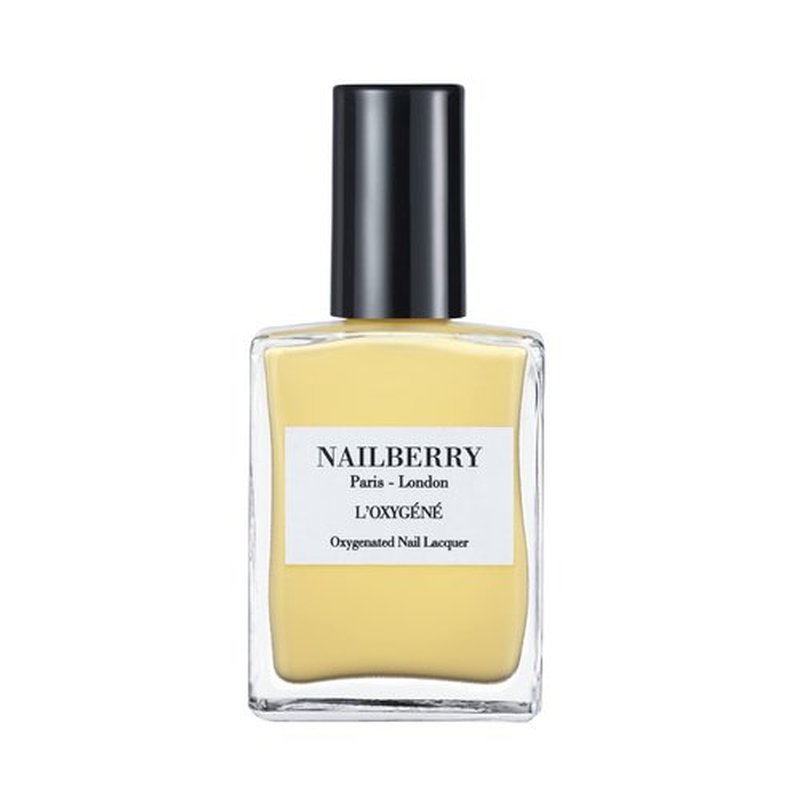 Nailberry L'Oxygéné Oxygenated Nail Lacquer | Simply The Zest | Creamy Lemon Opaque Nail Polish | UV Protected Long-Wear Nail Polish | 12-Free | Vegan | Certified Halal | Cruelty & Gluten Free | 15 ml