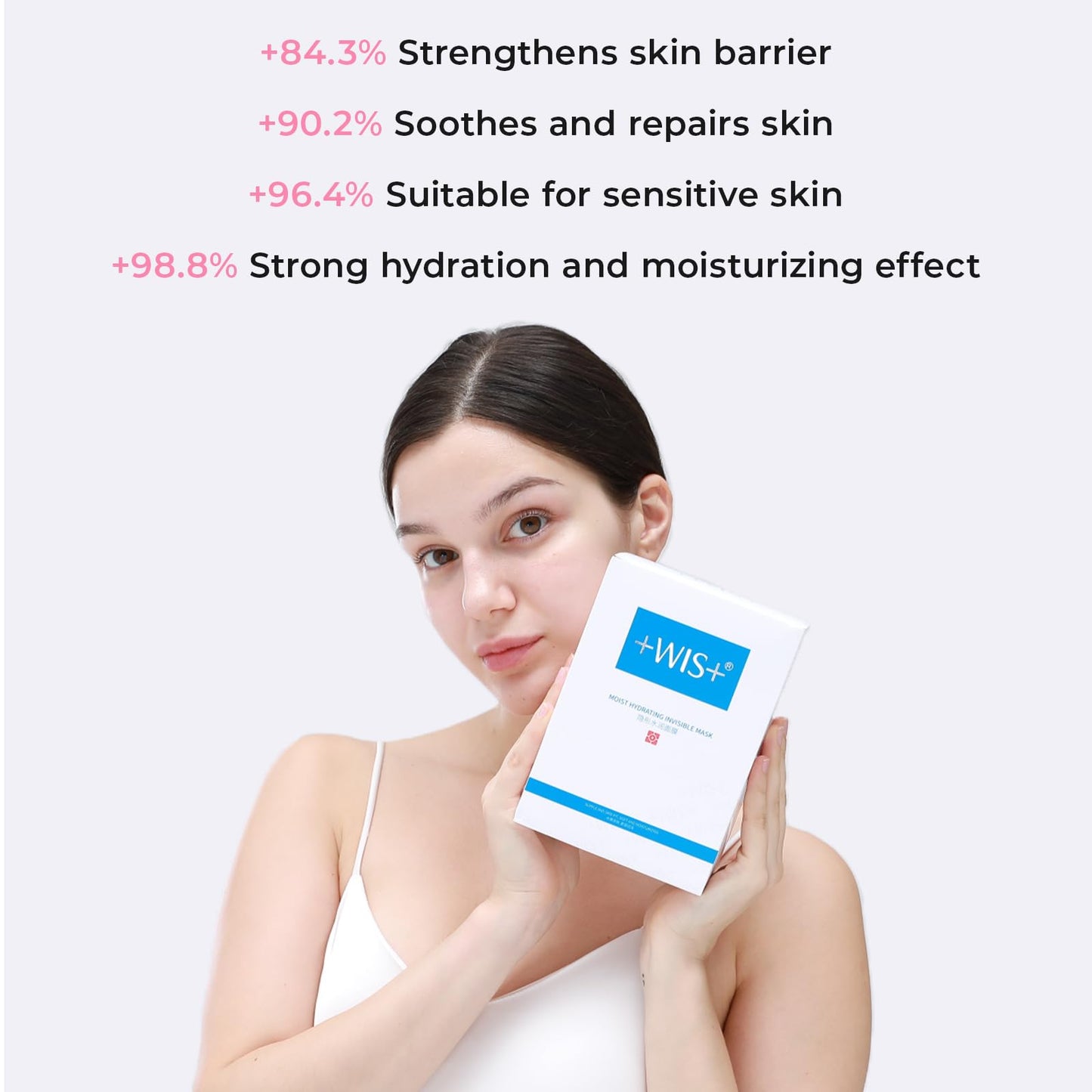 +WIS+ Intensive Hydrating Natural Face Masks 24 EA | Hyaluronic Acid & Collagen | Tend Skin, Sensitive Skin Safe | Pore Minimizing, Elasticity Boost | Dehydrated Skin Repair |