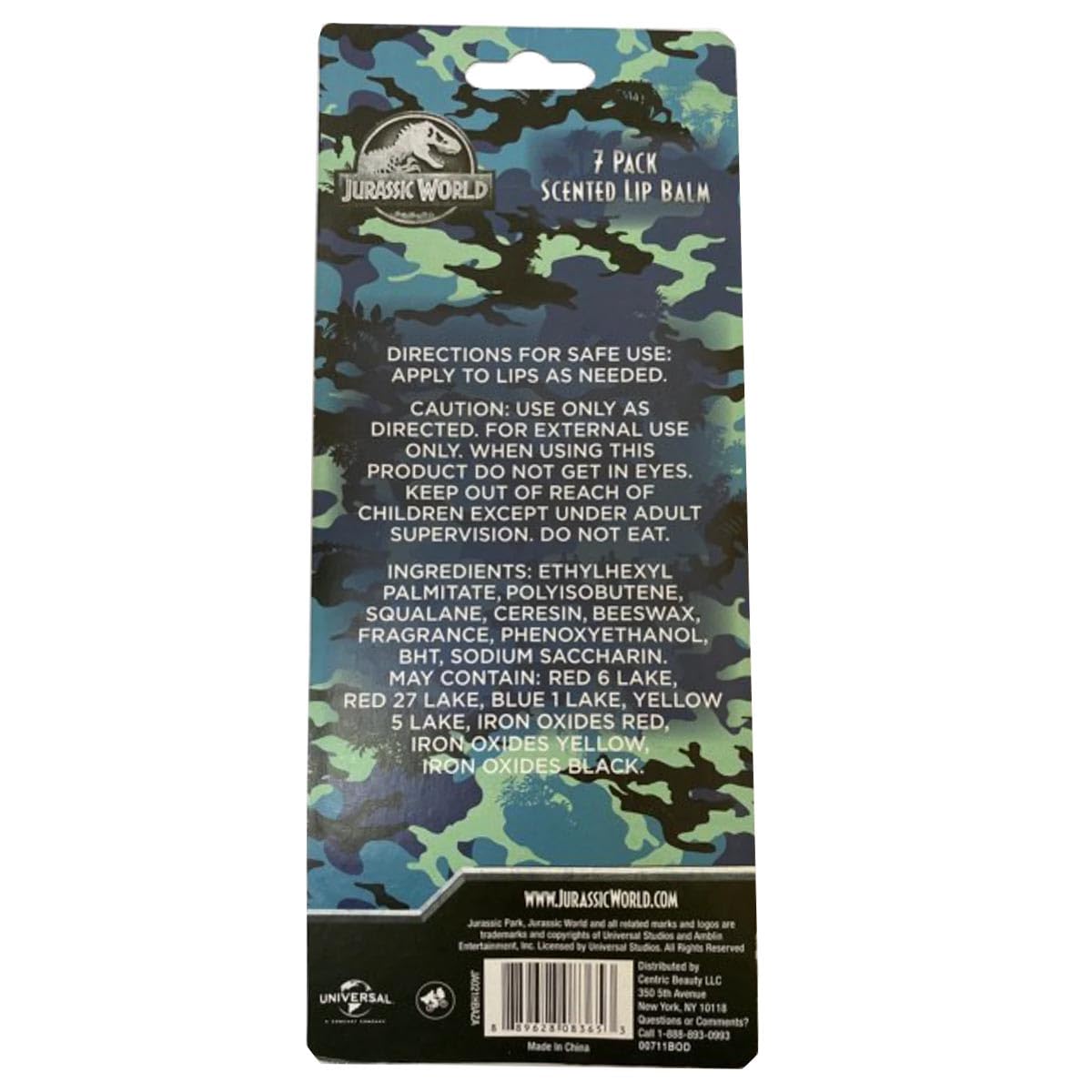 Jurassic World 7-Pack Variety Scented Lip Balm | Moisturizing for Kids Ages 8+