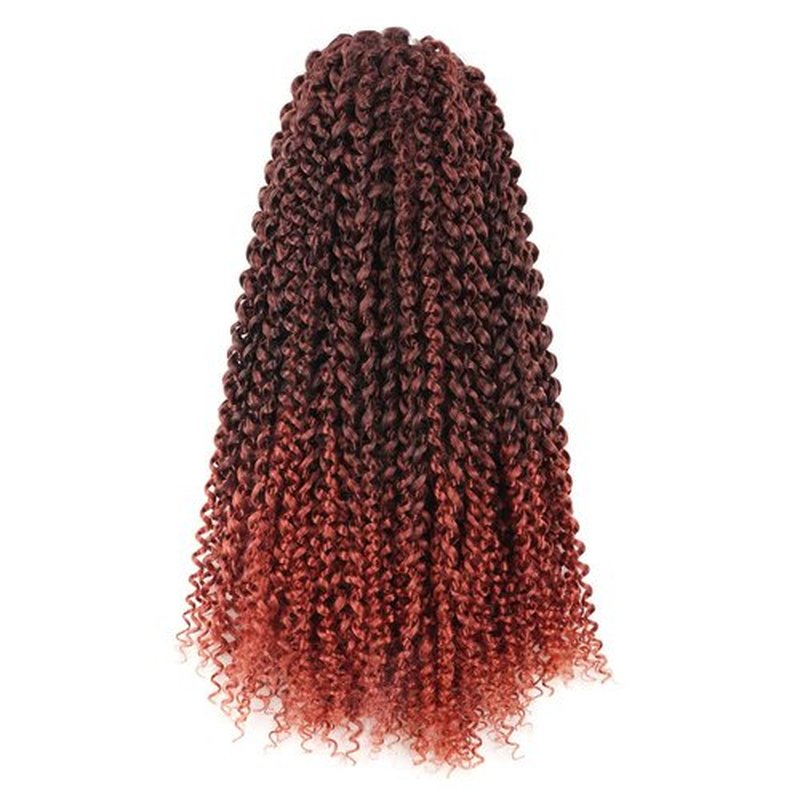 Pelokaa Passion Twist Hair - 18 Inch 6packs Ombre Orange Water Wave Crochet Braids Synthetic Braiding Hair Extensions (18 Inch 6Packs,T350)