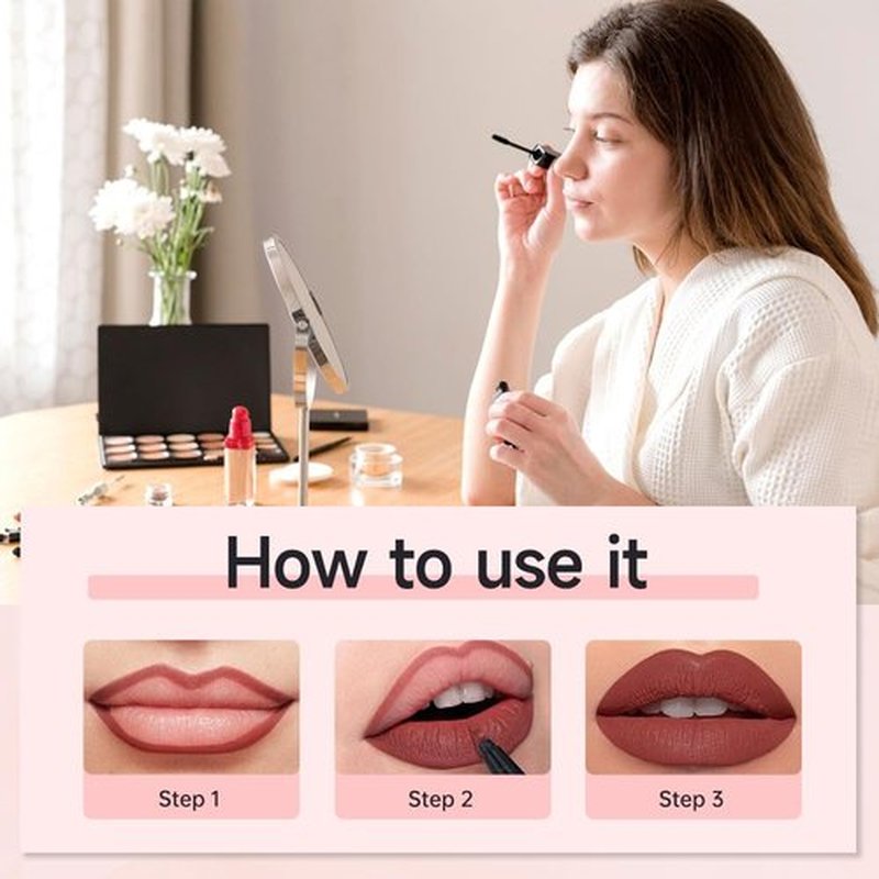 JUDUNA Longwear Liquid Lip Liner, 2024 New 2-in-1 Liquid Lipstick Pen Lip Liner Pencil, Waterproof Quick-Drying Long-Lasting Matte Liquid Lipstick (Color#07, 0.6 ML)