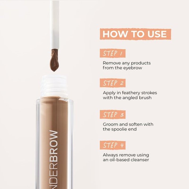 WUNDERBROW Waterproof Eyebrow Gel, Taupe-Grey, Vegan and Cruelty-Free
