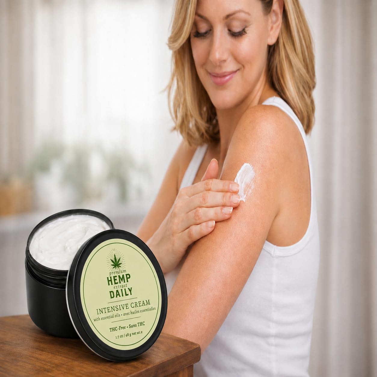 Premium Hemp Extract Daily Cream - Menthol, Argan, Jojoba, Rosehips - Lightweight, Fast-Absorbing Moisturizing Topical Lotion with Essential Oils | 1.7 Ounces (Classic Mint, Pack of 2)