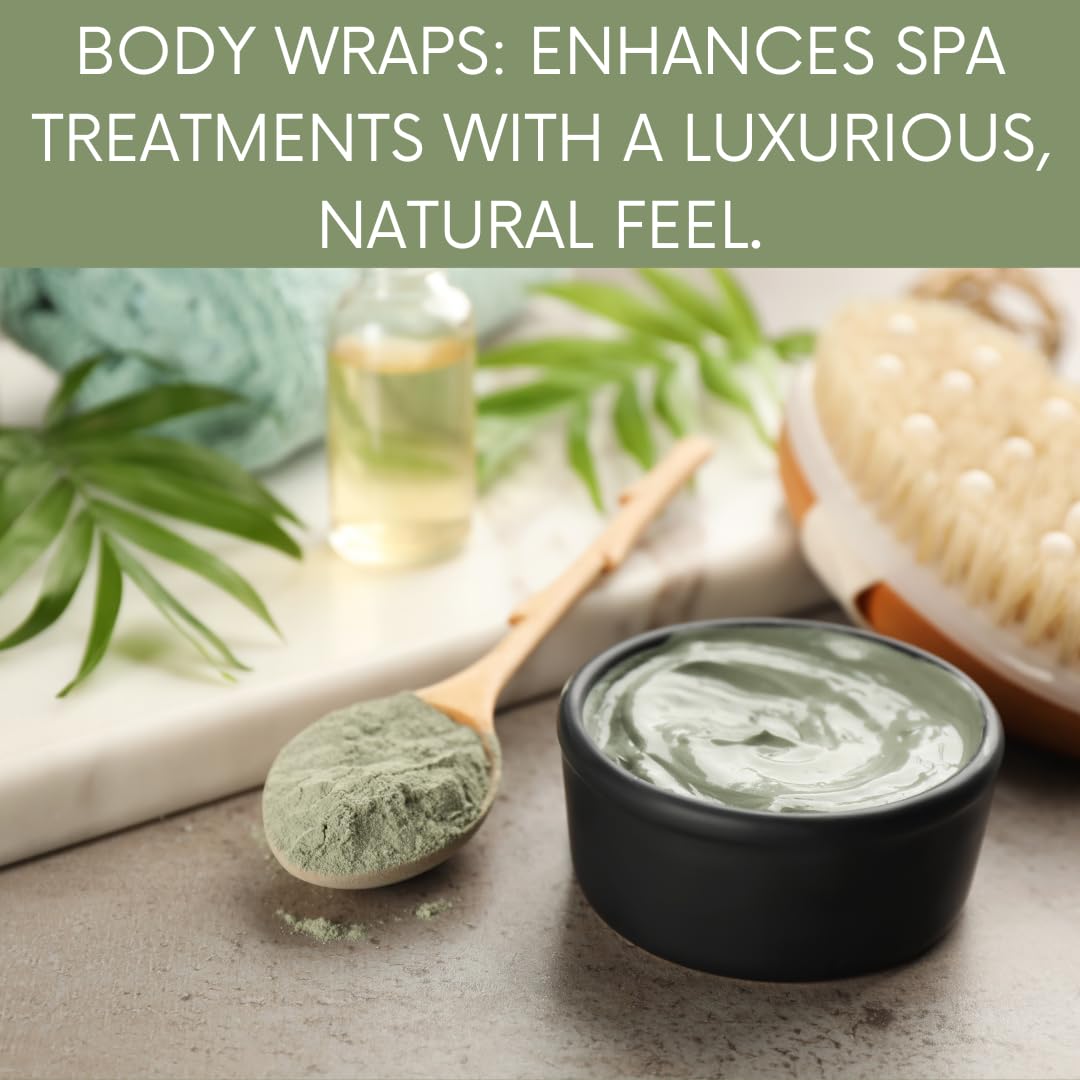 mGanna 100% Natural Glacial Marine Green Clay for Facial Masks, Creams, Body Wraps, Soft Peels and Scrubs, Skin Tightening, and Soap Making 454 GMS / 1 LBS