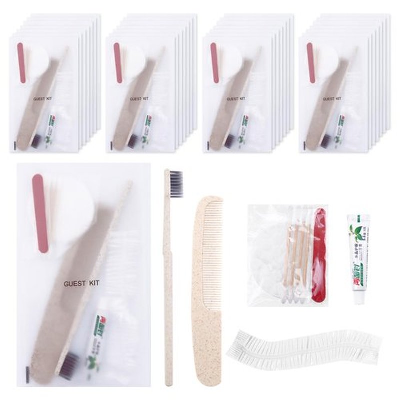 Hygiene Kit, Hygiene Kit Bulk, Travel Hygiene Kit With Toothbrush, Toothpaste, Care Package, Comb, Shower Cap, Individually Packed, Suitable For Hotel, Home, Camping, Travel (50-PACK)