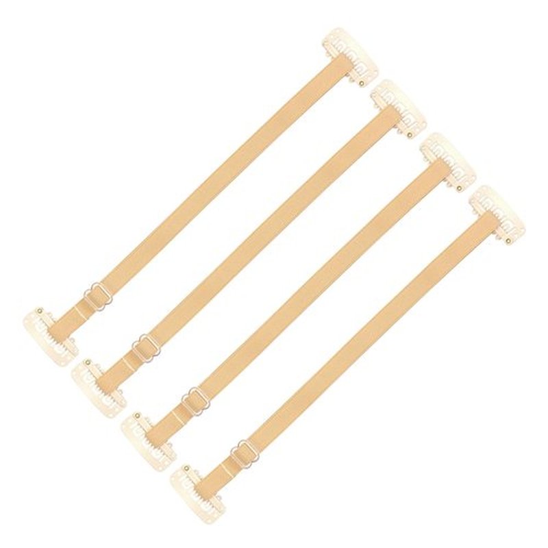 YTBYT 4 Pcs Facelift Bands with Clips Invisible Face Stretching Lifting Strap Adjustable Elastic Band Face Slimming Band (24cm Blonde Single Bands)
