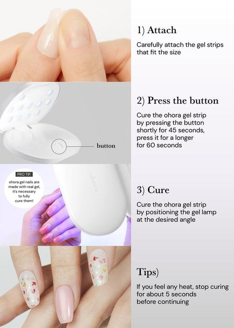 ohora Pro Portable Gel Lamp (White) - 11W Max, Timer (60s), Portable Lamp for Curing Gel Nail Art, Polish, Stickers and Strips