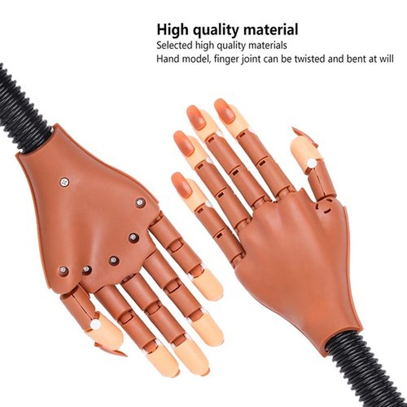 Practice Hand for Acrylic Nails, Flexible Nail Training Maniquin Practice Hand, Moveable Practice Nail Hand wth 200 Pcs Replaceable Nails for Acrylic Nail Manicure DIY