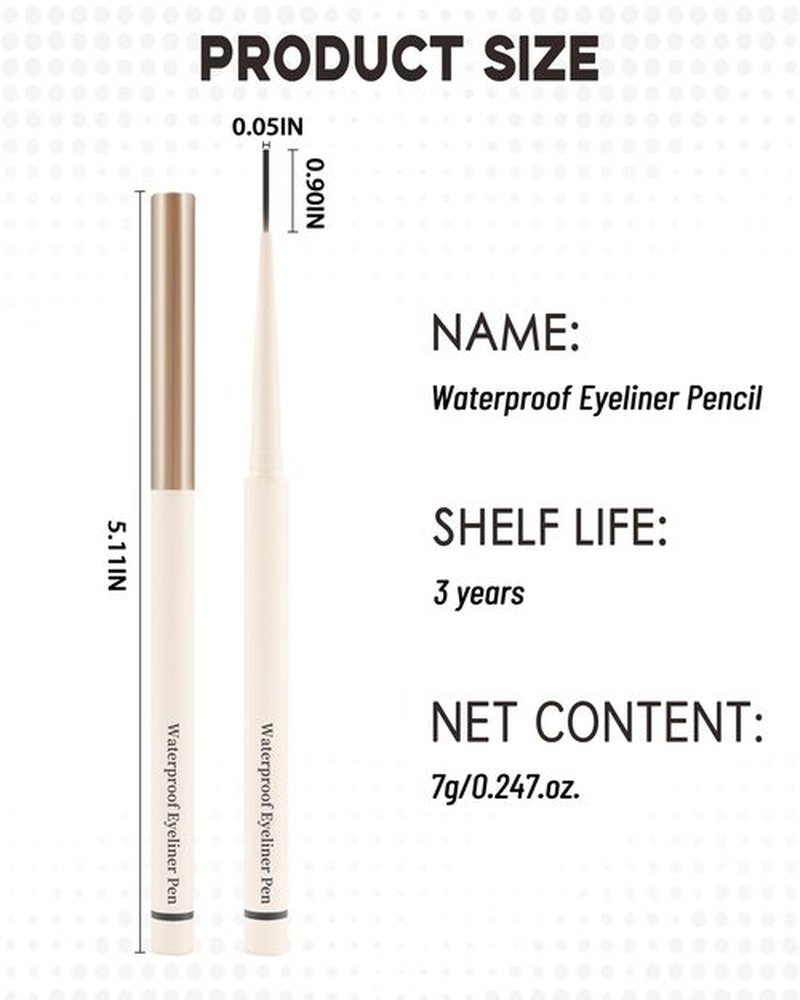 Dark Brown Eyeliner Gel Pencil, Waterline Eyeliner Waterproof Smudge Proof, Ultra-Fine Tip, Matte Gel Cream Smooth Texture, Quick-Drying Long-Lasting, High Pigmented Eye Liner Pen Makeup for Women-02