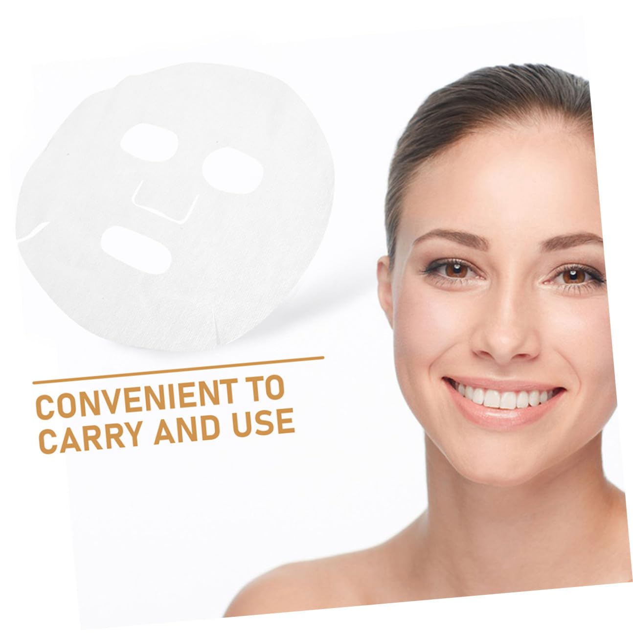 Beaupretty 100Pcs Diy Facial Mask Sheets Soft Breathable Facial Gauze for Home Spa Skincare Moisturizing Sheet Masks with Precut Eye Nose Mouth Openings