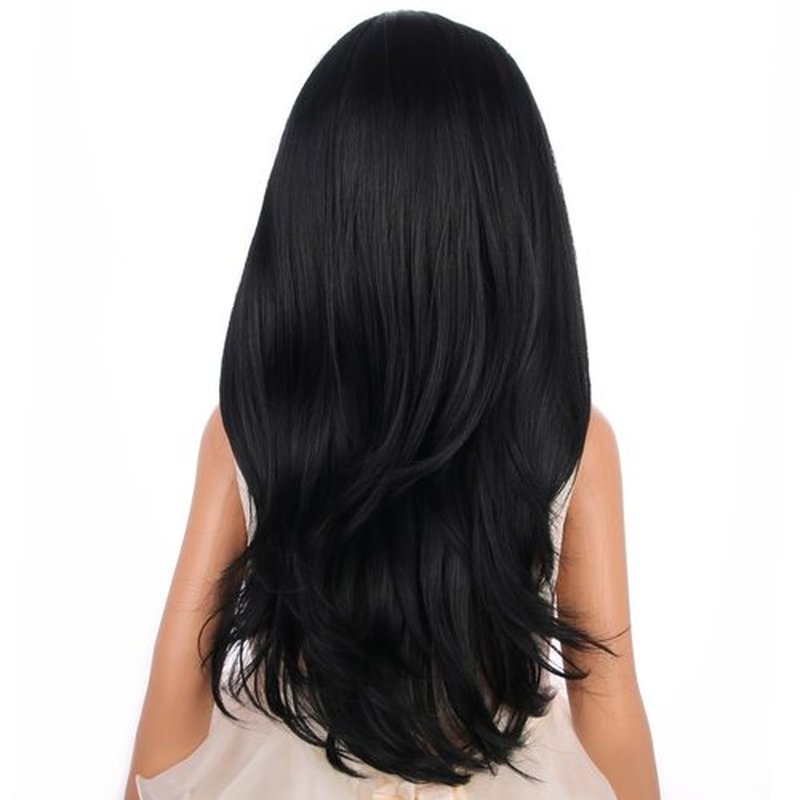 PATTNIUM Child Kids Black Wig Long Wavy Black Wig for Kids Girls Long Sythetic Wig with Wig Cap