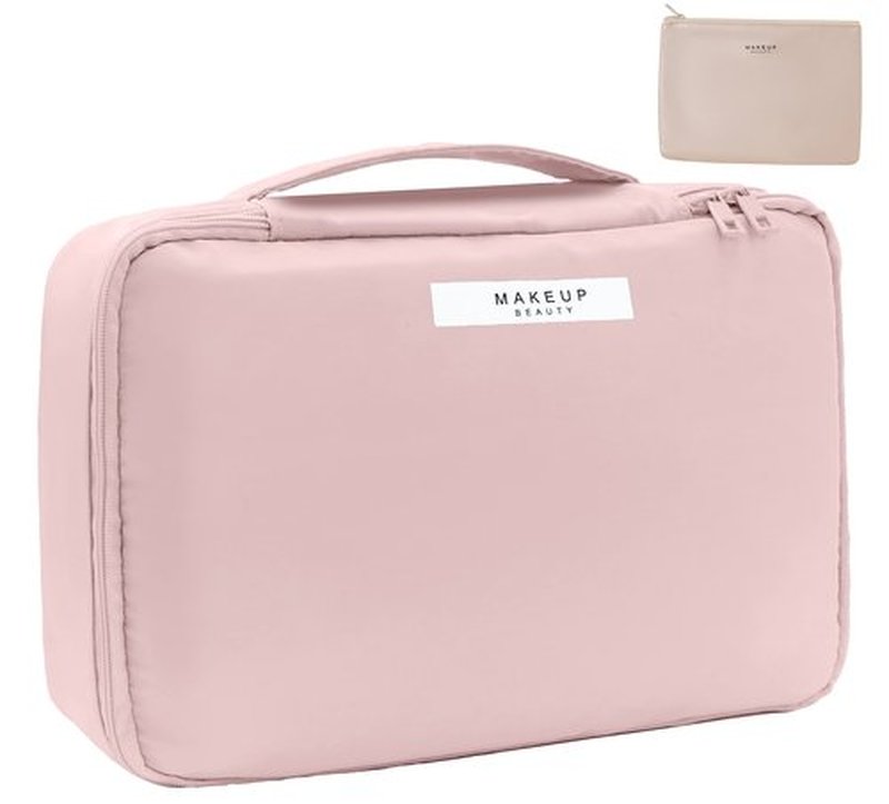 Travel Makeup Bag Cosmetic Bag Makeup Bag Toiletry bag for women and men(Pink)