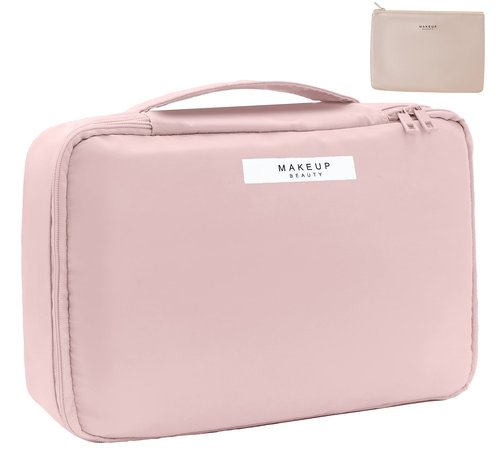 Travel Makeup Bag Cosmetic Bag Makeup Bag Toiletry bag for women and men(Pink)