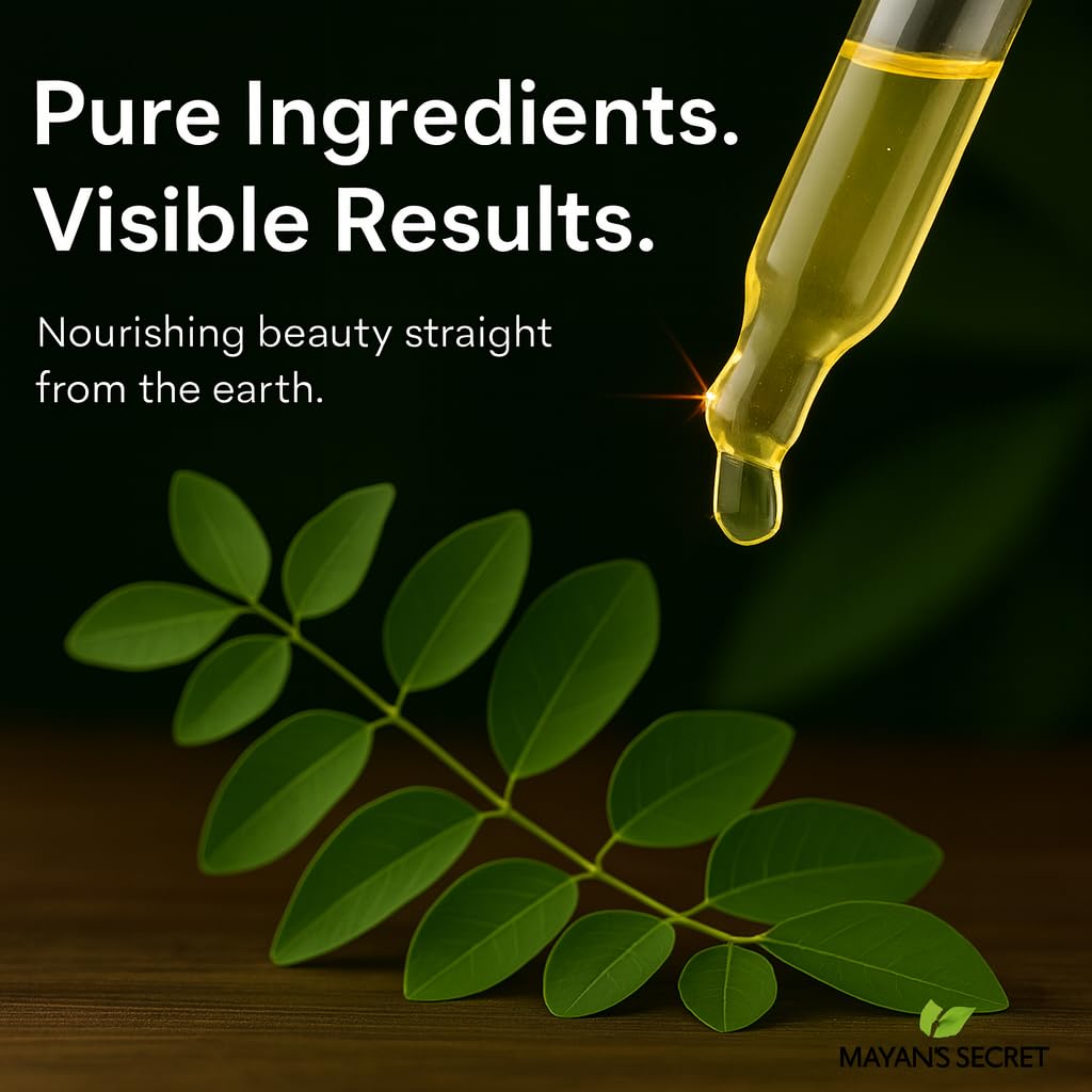 Organic Moringa Energy Oil 100% Pure Moringa Seed Oil from Rejuvenate Dull Skin - Great for Hair and Face, Botanical Anti-Aging Beauty - Great for Cuts, Rashes, Burns - Pure, Undiluted-