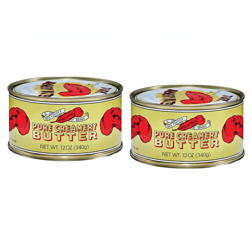 Red Feather Canned Butter - 100% Pure New Zealand Butter | No Artificial Colors or Flavors - (2 Cans, 12 Oz Each)