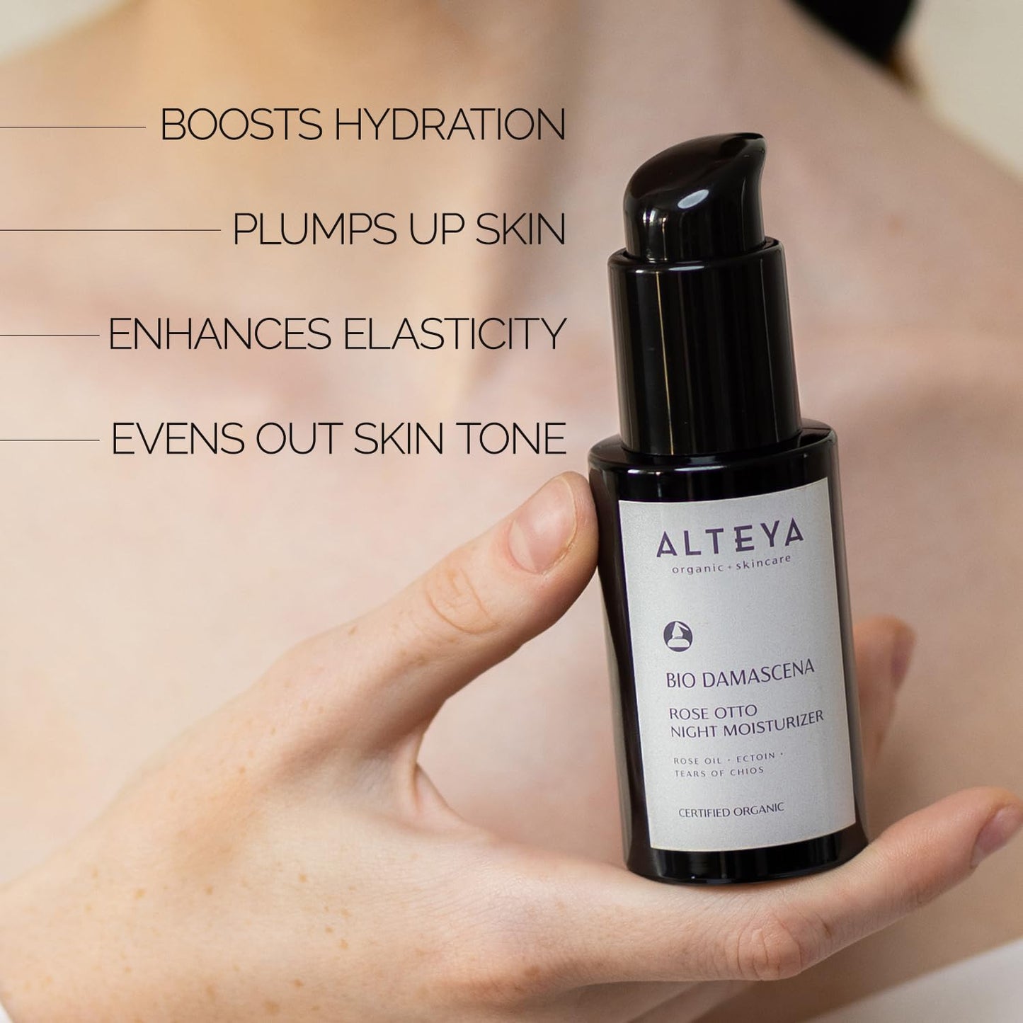 Alteya Organics Night Moisturizer Certified Organic Skin Care 1.7 Fl Oz