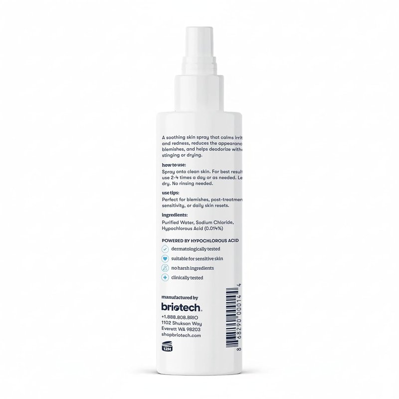 Topical Skin Spray - Hypochlorous Acid Facial Mist for Sensitive Skin | Soothe Irritation & Redness, 8.5 oz (2 Pack)