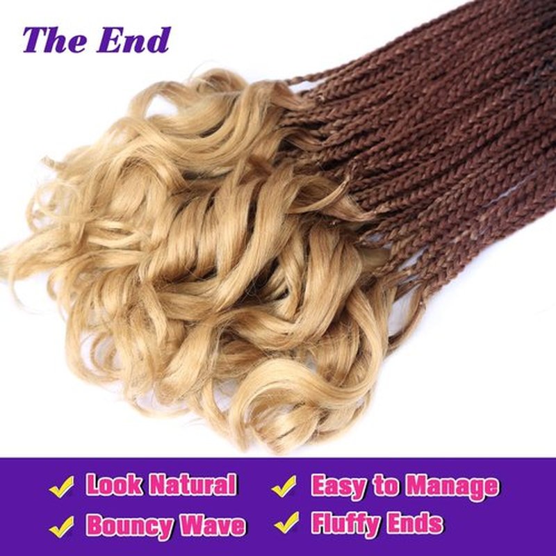 Amir Hair 8 packs French Curly Crochet Braids 26 Inch Goddess Box Braids Crochet Hair Pre Looped With Curly Wavy Ends Synthetic Hair Extensions (26 Inch(pack of 8), C14#)